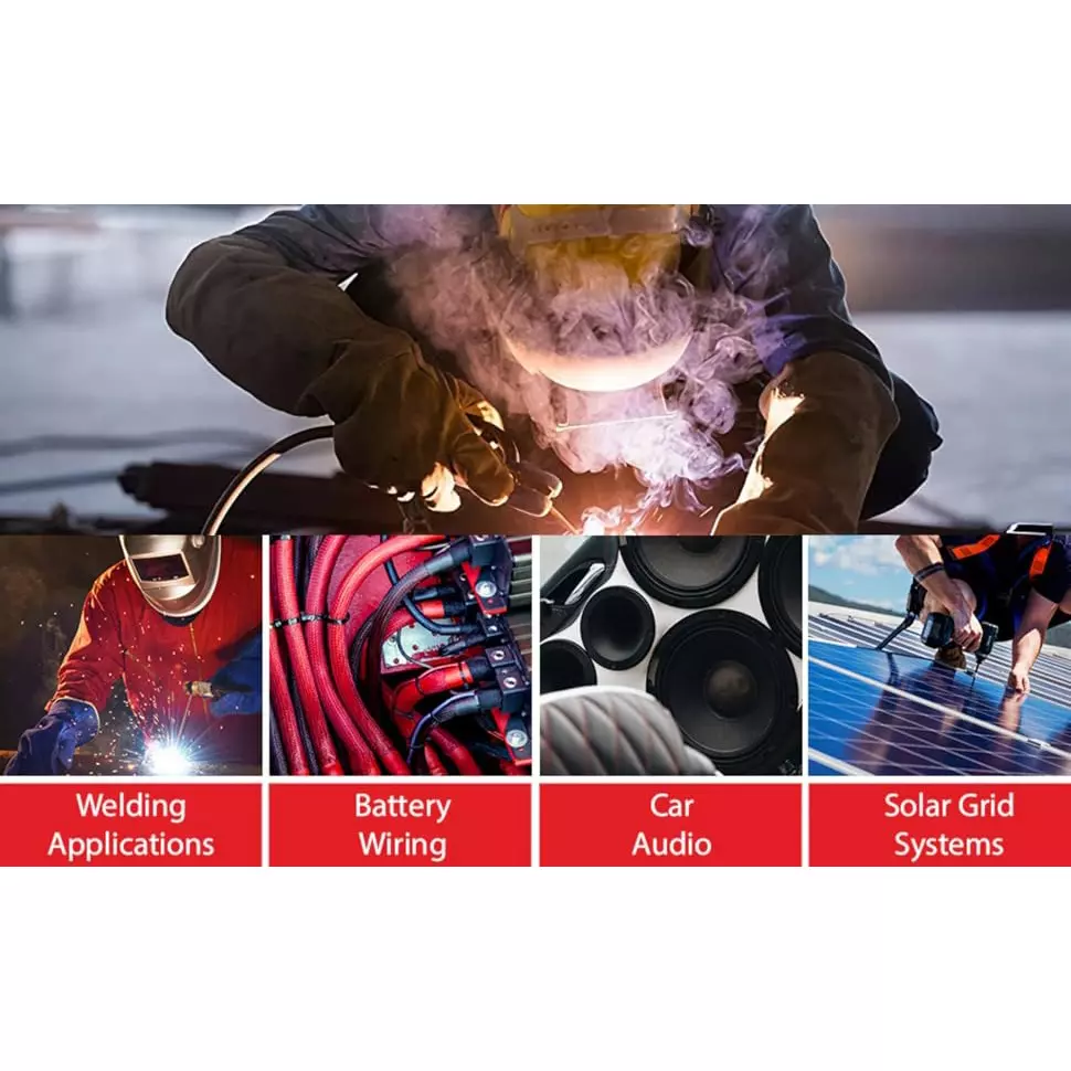 Elephant Deluxe Welding Cable Size 35 Sq mm Copper Conductor 36 Gauge Black Color, DLX3550 (Roll of 50 m)