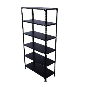 Buy Alija 72x35x15 Inch 6 Shelf Metal Black and Ivory Slotted Angle ...
